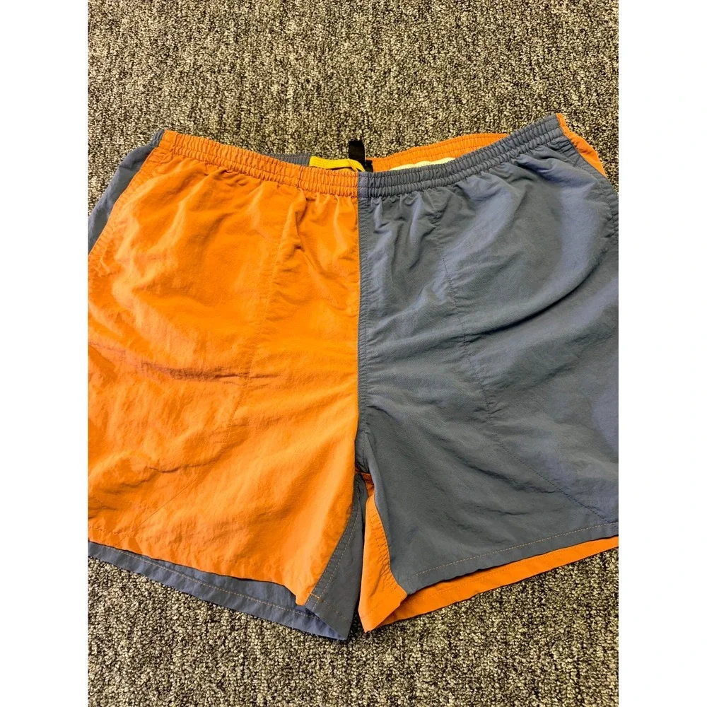 Patagonia Swim Shorts Mens Large Blue Orange Two Tone Nylon NetPlus Shells